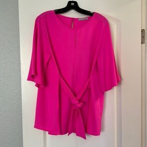 Neon Pink Blouse With Bow